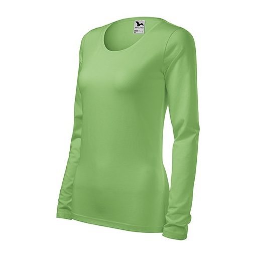 Női slim hosszú ujjú póló | Borsózöld | S