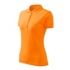 Női galléros pique póló | Mandarinsárga
